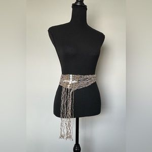 Exotic Women’s Unique Belt - Sash over the shoulder necklace with glass beads.